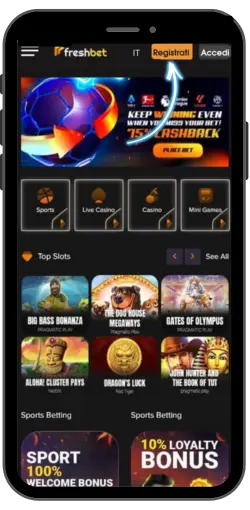 Homepage del casinò Freshbet