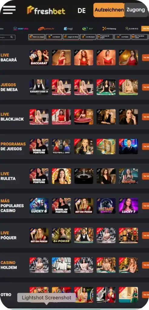 freshbet live casino