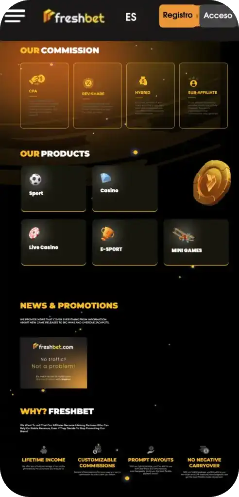 freshbet homepage screenshot